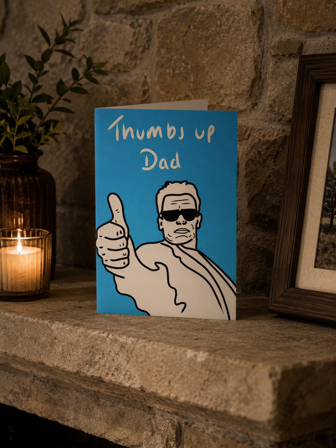 Terminator Thumbs Up Dad  | Funny Rude Birthday Card | More Jam