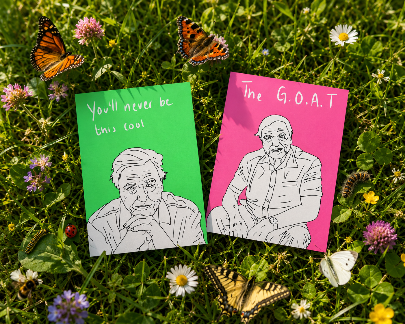 David Attenborough Cool  | Funny Birthday Card | More Jam