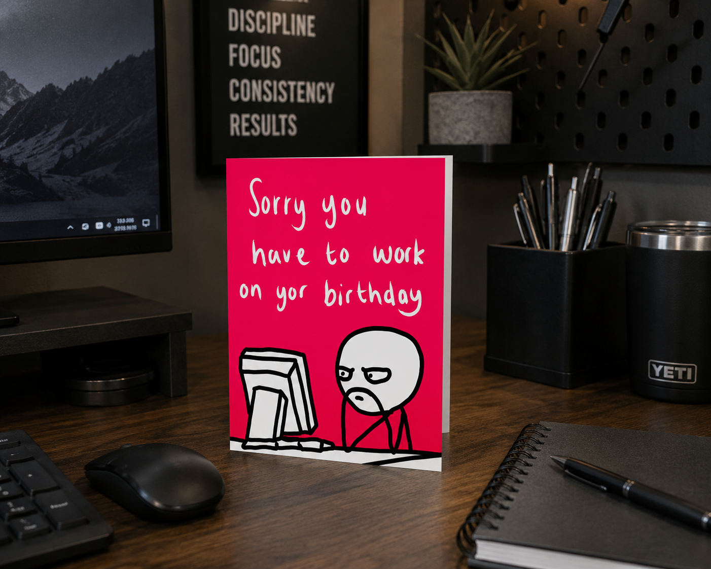 Working On Your Birthday | Funny Rude Birthday Card | More Jam