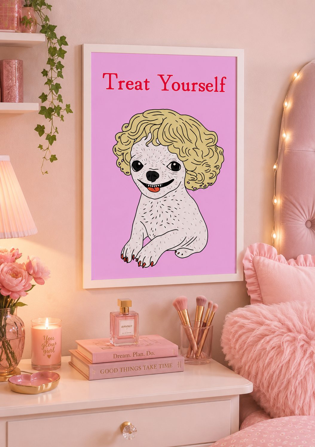 Pink Chihuahua Prints UK | Unique A4 Wall Art | More Jam