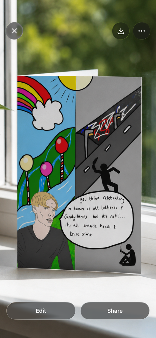 Lollipops & Candy Lanes/ Smackheads & Knife Crime | Funny Kurtan This Country Birthday Card | More Jam