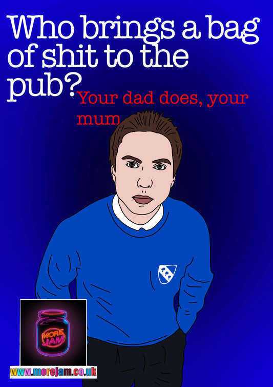 Inbetweeners Card Bag Of Shit Channel 4 Comedy Card UK