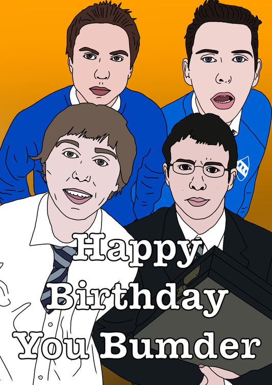 Inbetweeners Happy Birthday You Bumder Card Channel 4 Comedy Card UK