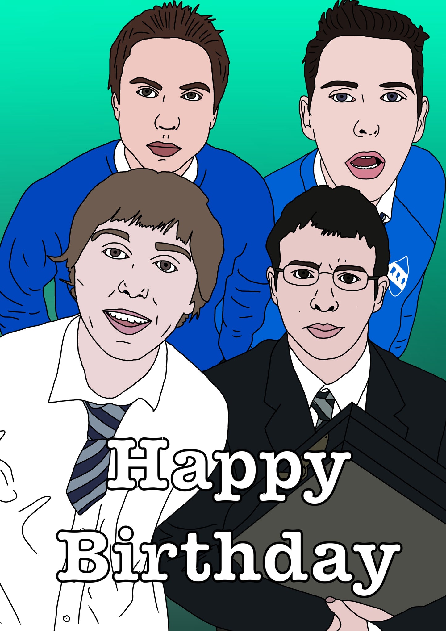 Inbetweeners Birthday Card Channel 4 Comedy Card UK