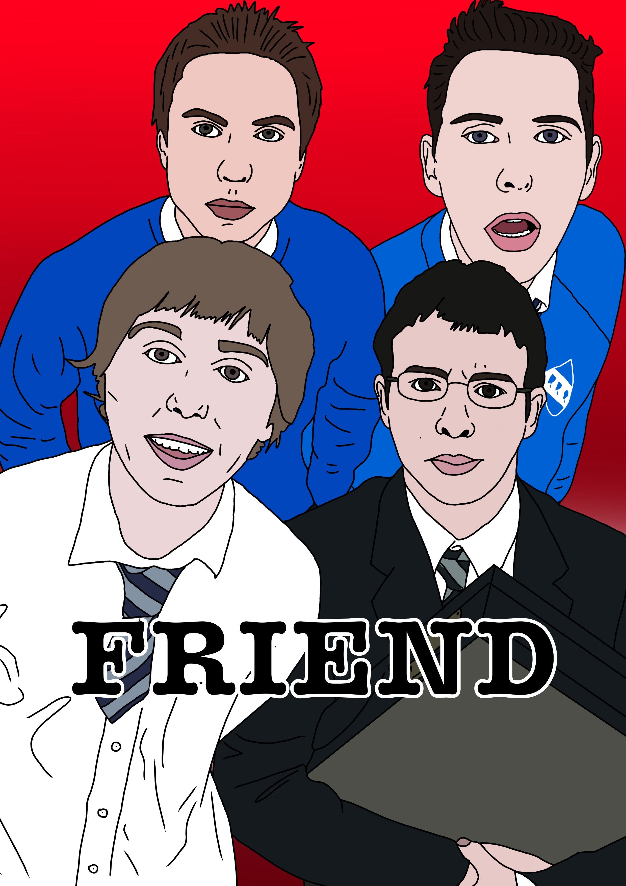 Inbetweeneers Friends “Friend” - Inbetweeners Card - Channel 4 Comedy – More Jam