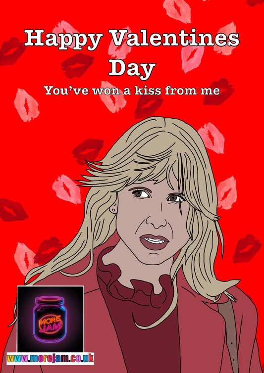 Motherland Amanda "Won A Kiss" Valentines Day Card - Funny BBC & Netflix Comedy