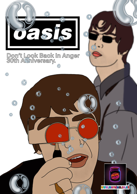 Oasis Any Occasion Card Don’t Look Back In Anger 30th Anniversary Colour Card | More Jam