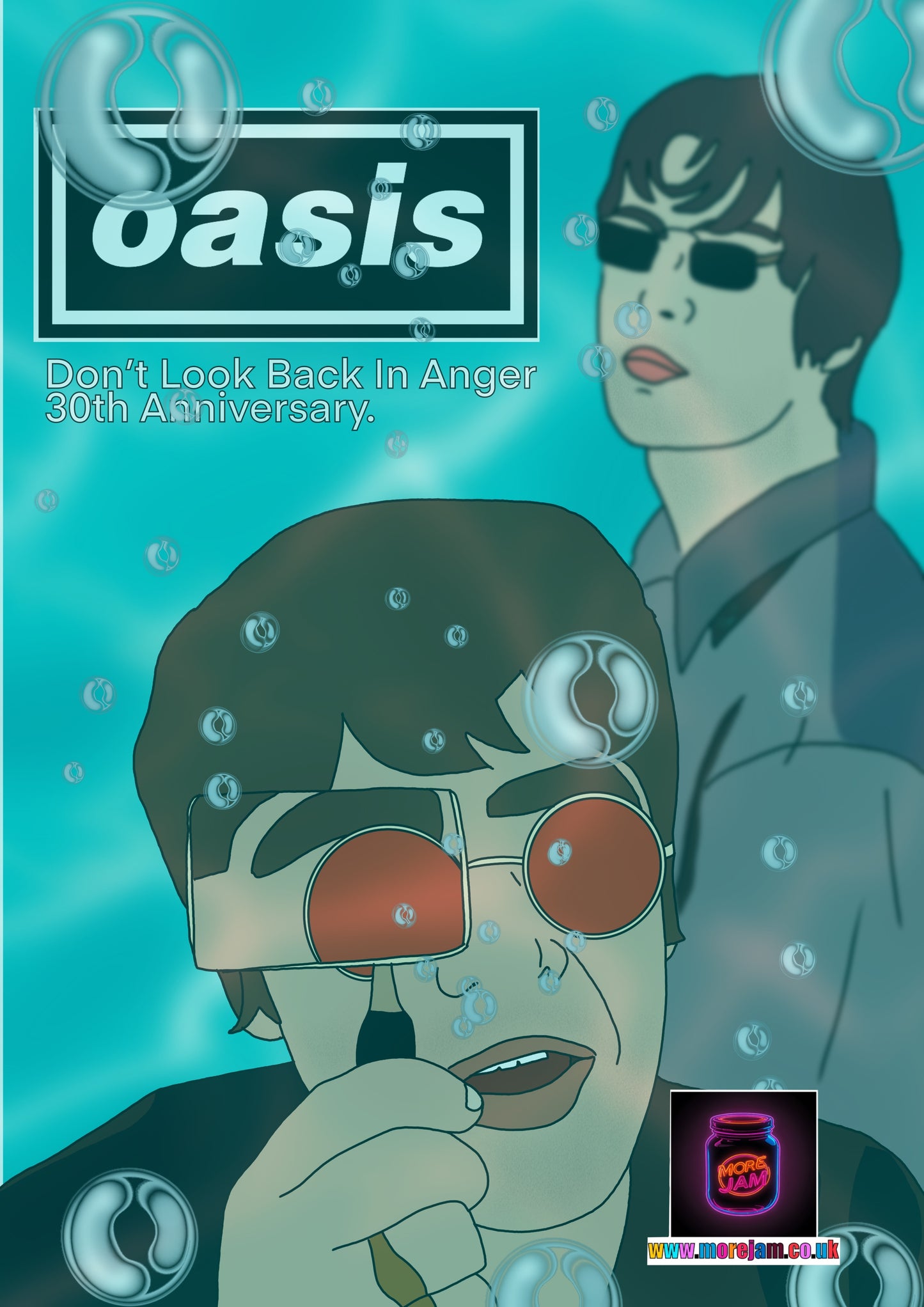Oasis Don’t Look Back In Anger (Various) Prints UK | Unique A4 Wall Art | More Jam