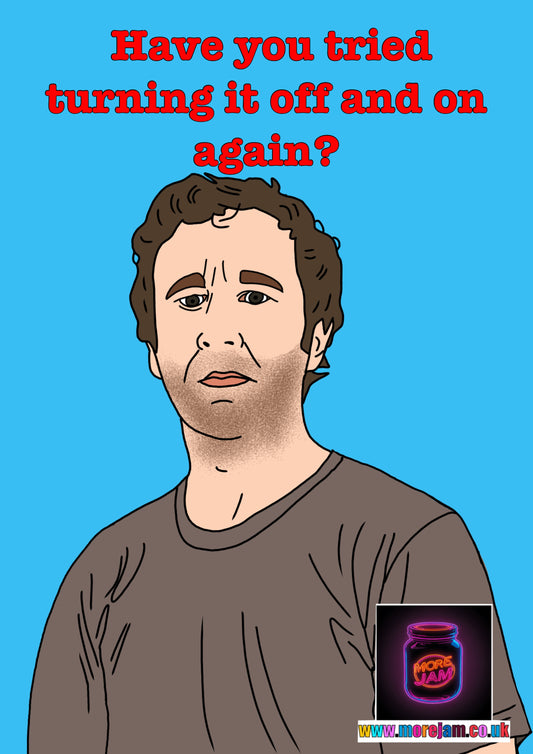 The IT Crowd Roy Turning It On & Off Card | Channel 4 Comedy Series | More Jam