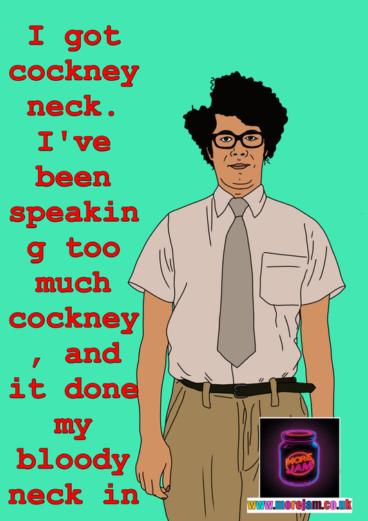 The IT Crowd Moss Cockney Neck Card | Channel 4 Comedy Series | More Jam