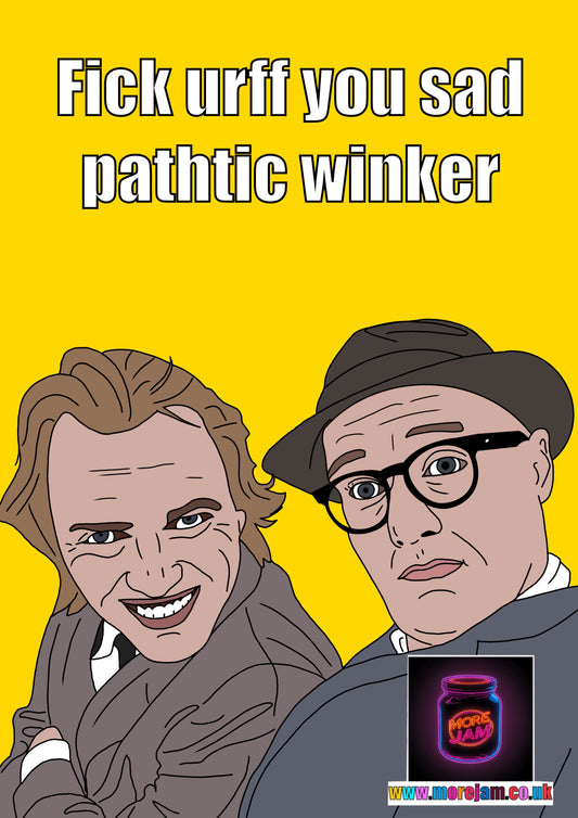 Bottom Fick Urff Winker Card Funny BBC Comedy | More Jam