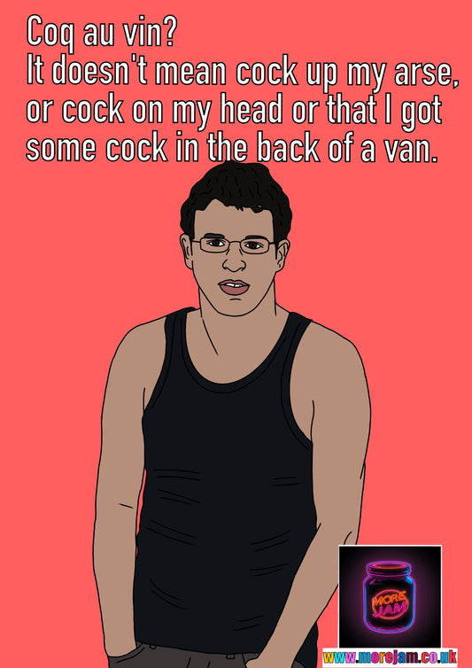 Cock In The Back Of A Van - Inbetweeners Card -  Channel 4 Comedy