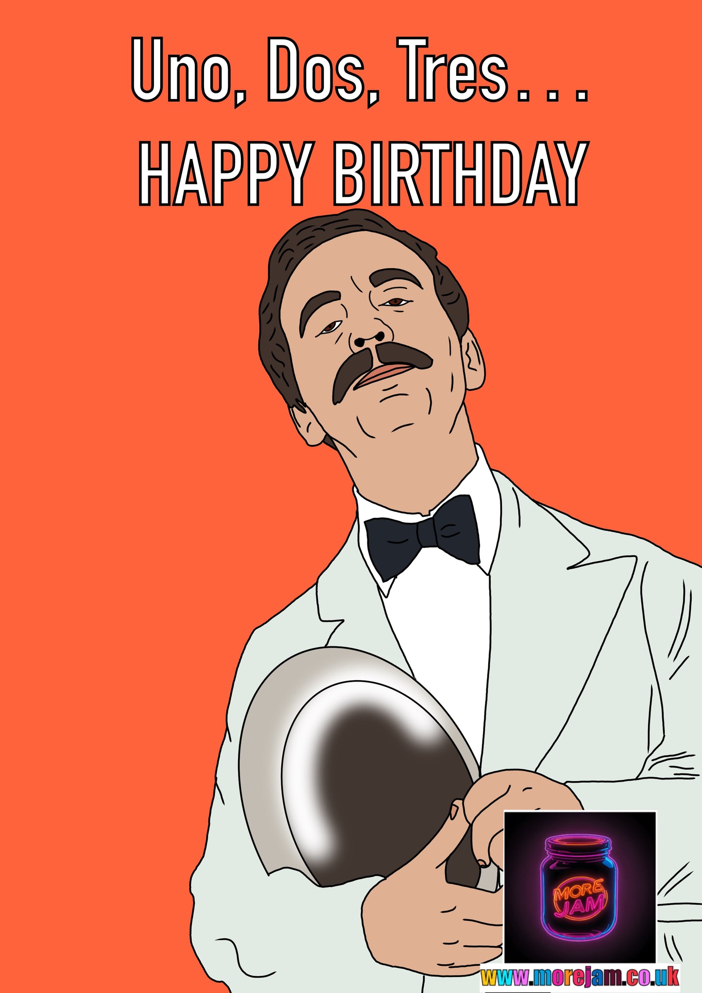 Fawlty Towers Manuel Birthday Card Uno Dos Tres Funny BBC Comedy | More Jam