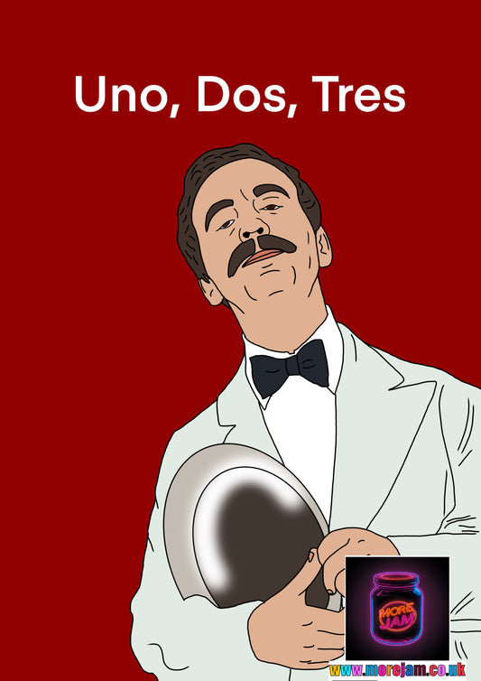 Fawlty Towers Manuel Uno Dos Tres Card | Funny BBC Comedy | More Jam