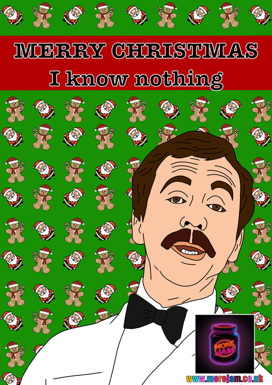 Fawlty Towers Manuel Christmas Card I Know Nothing Funny BBC Comedy | More Jam
