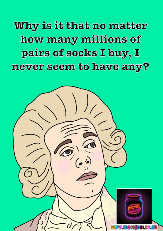 Blackadder Prince George Socks Card | Funny Classic British Comedy | More Jam