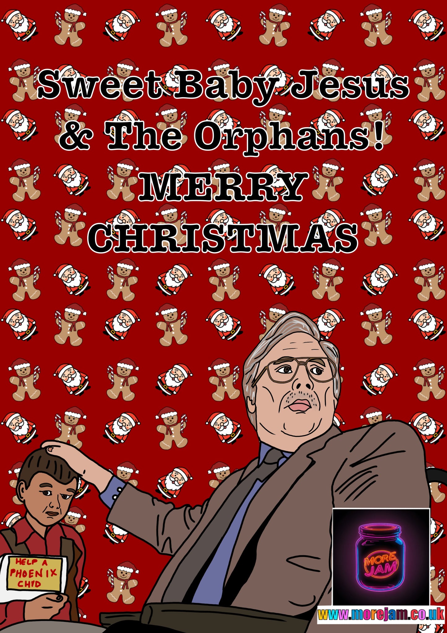 Phoenix Nights Brian Potter Sweet Baby Jesus Christmas Card | Funny Comedy Card | More Jam