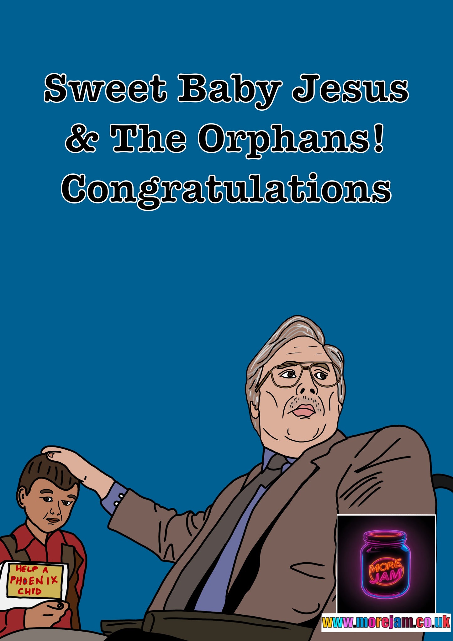 Phoenix Nights Brian Potter Sweet Baby Jesus Congratulations Card | Funny Comedy Card | More Jam