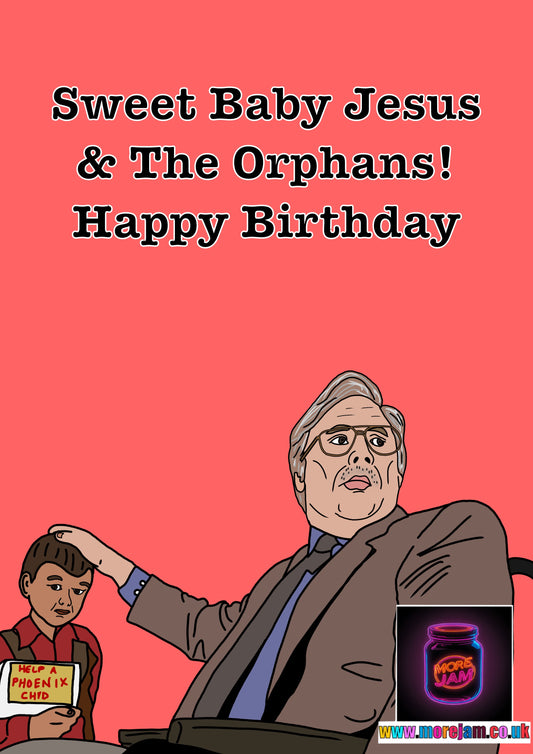 Phoenix Nights Brian Potter Sweet Baby Jesus Birthday Card | Funny Comedy Card | More Jam
