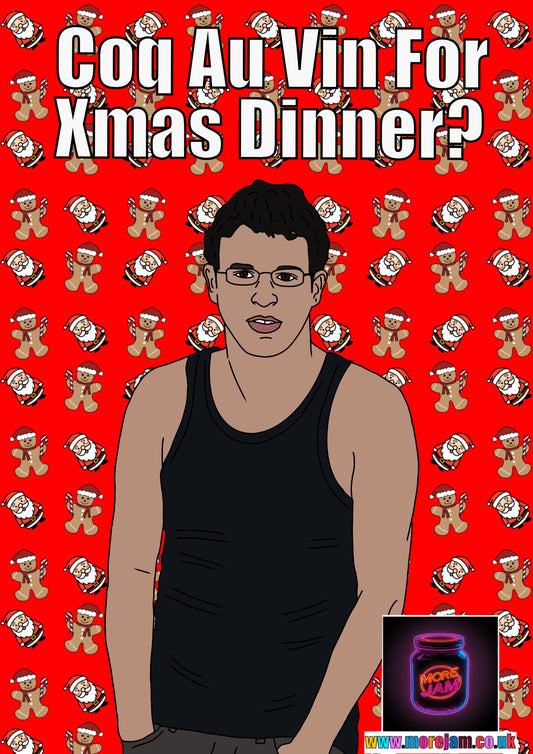 Inbetweeners Coq Au Vin Christmas Card | Channel 4 Comedy Card UK | More Jam