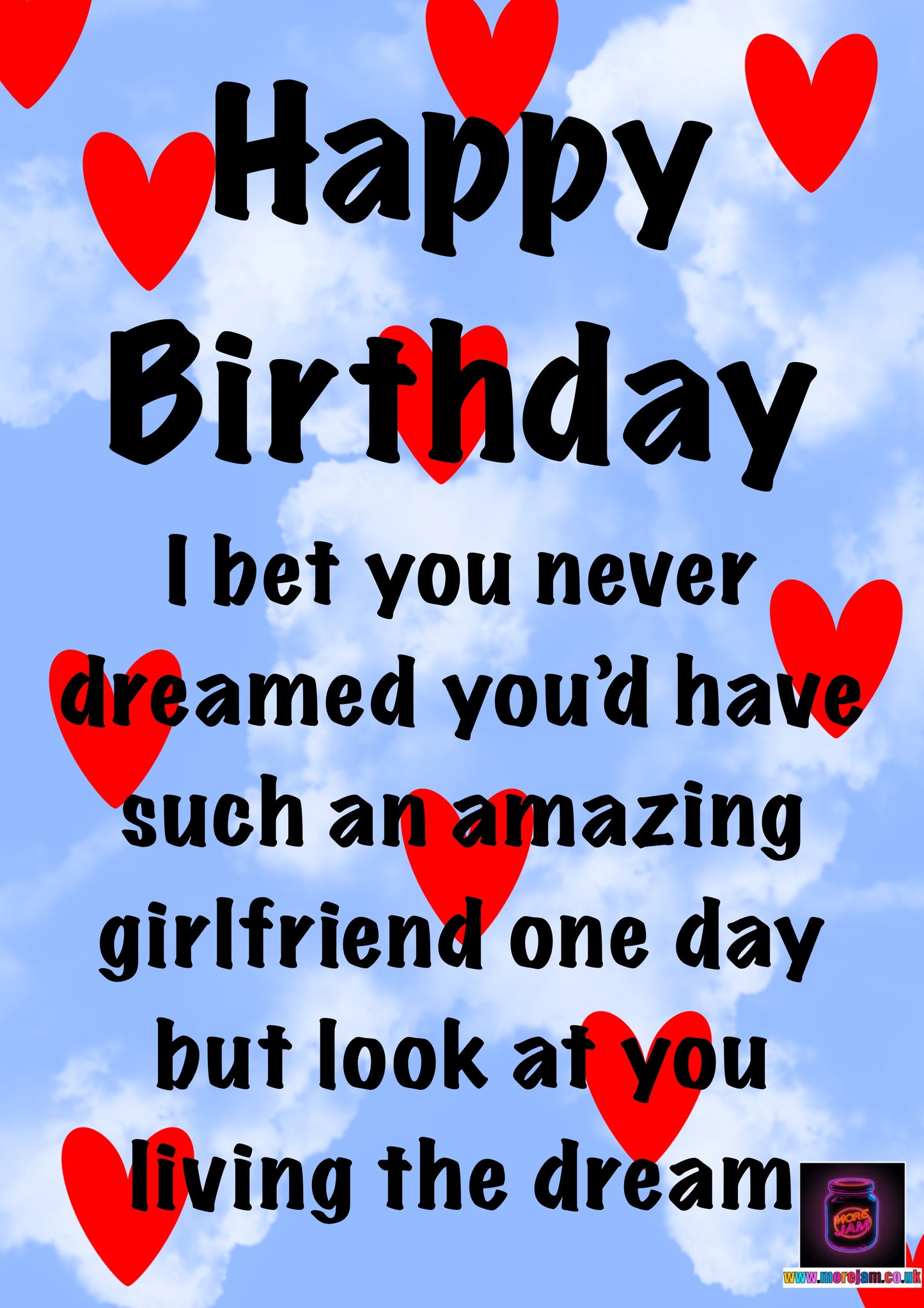 Boyfriend With An Amazing GF | Funny Boyfriend Birthday Card | More Jam