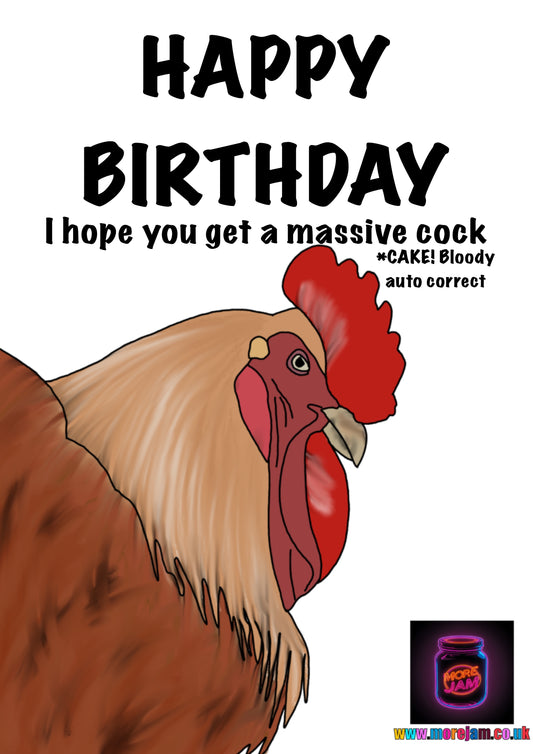 Massive Cock | Funny Rude Best Friend Birthday Card | More Jam