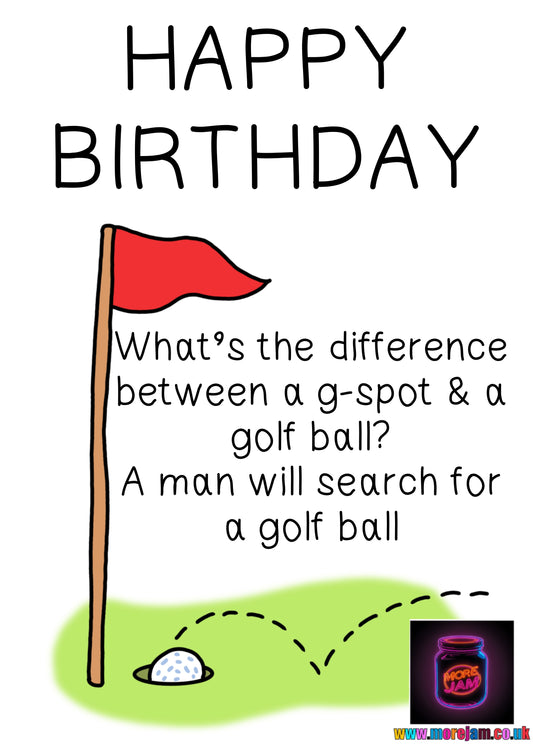 G Spot & Golf Ball | Funny Rude Best Friend Birthday Card