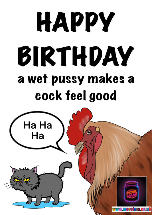 Happy Cock | Funny Rude Best Friend Birthday Card | More Jam