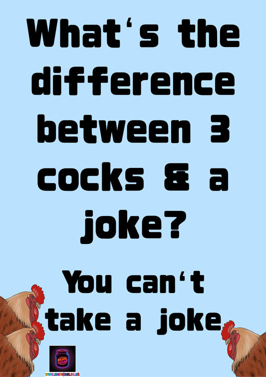 3 Cocks | Funny Rude Best Friend Birthday Card | More Jam