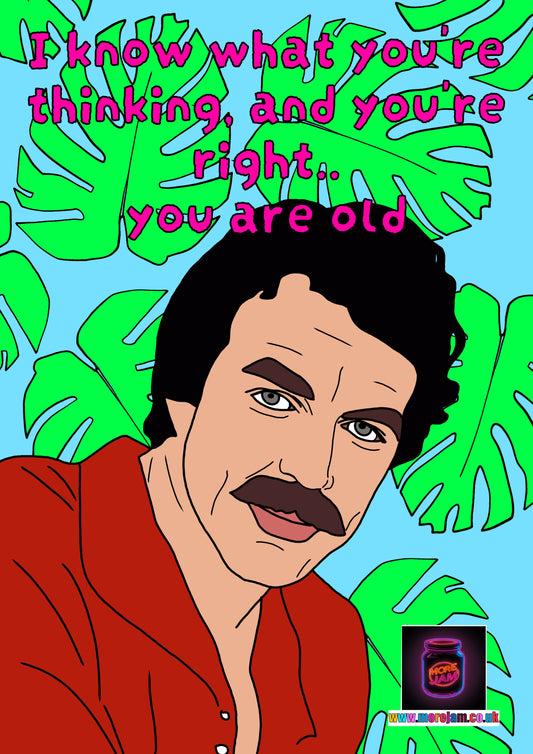 Magnum PI Birthday Card | Funny Best Friend Card | More Jam