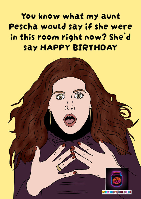 Grace Adler Aunt Pescha | Will & Grace Birthday Card | More Jam