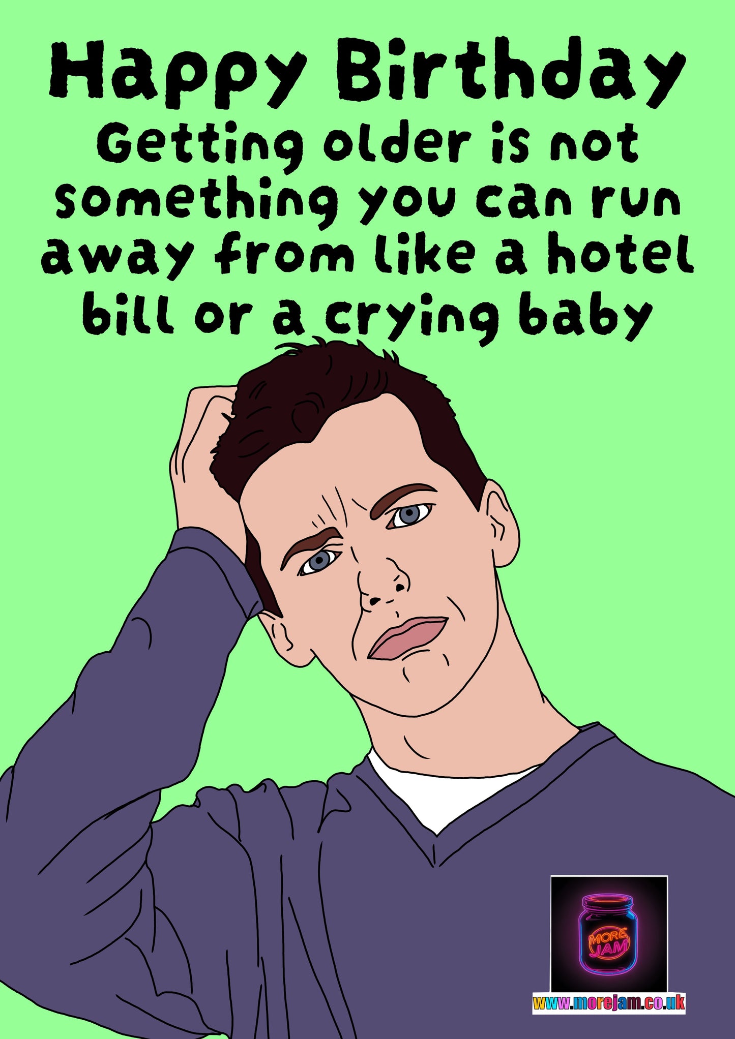 Jack McFarland Run From Crying Baby | Will & Grace Birthday Card | More Jam