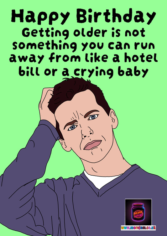 Jack McFarland Run From Crying Baby | Will & Grace Birthday Card | More Jam