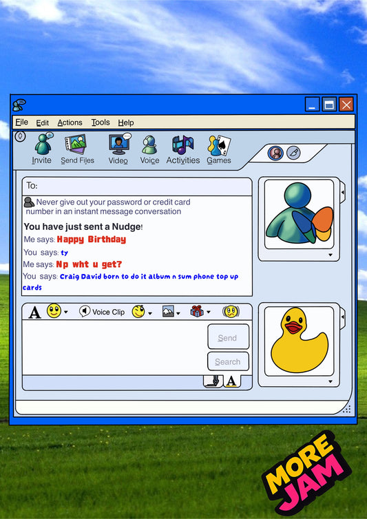 MSN Craig David Born To Do It & Phone Credit | Funny 90s Birthday Card | More Jam