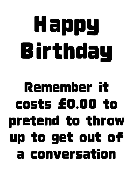 Leaving Conversations | Funny Bad Advice Birthday Card | More Jam