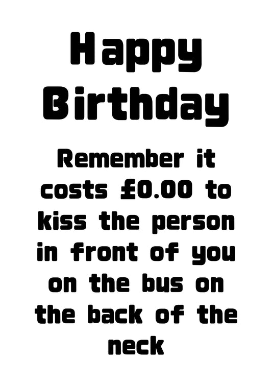 Kissing On A Bus | Funny Bad Advice Birthday Card | More Jam