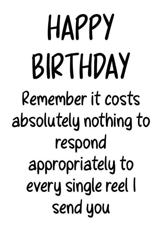 Reel Friendship | Funny Bad Advice Birthday Card | More Jam