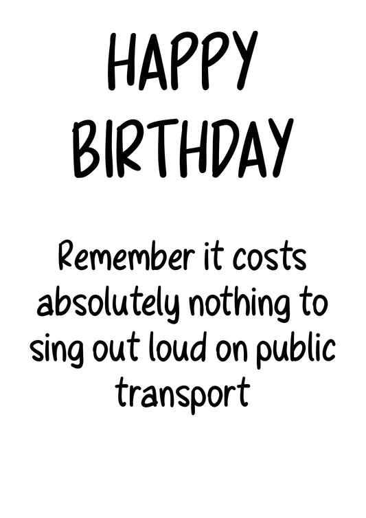 Singing In Public | Funny Bad Advice Birthday Card | More Jam