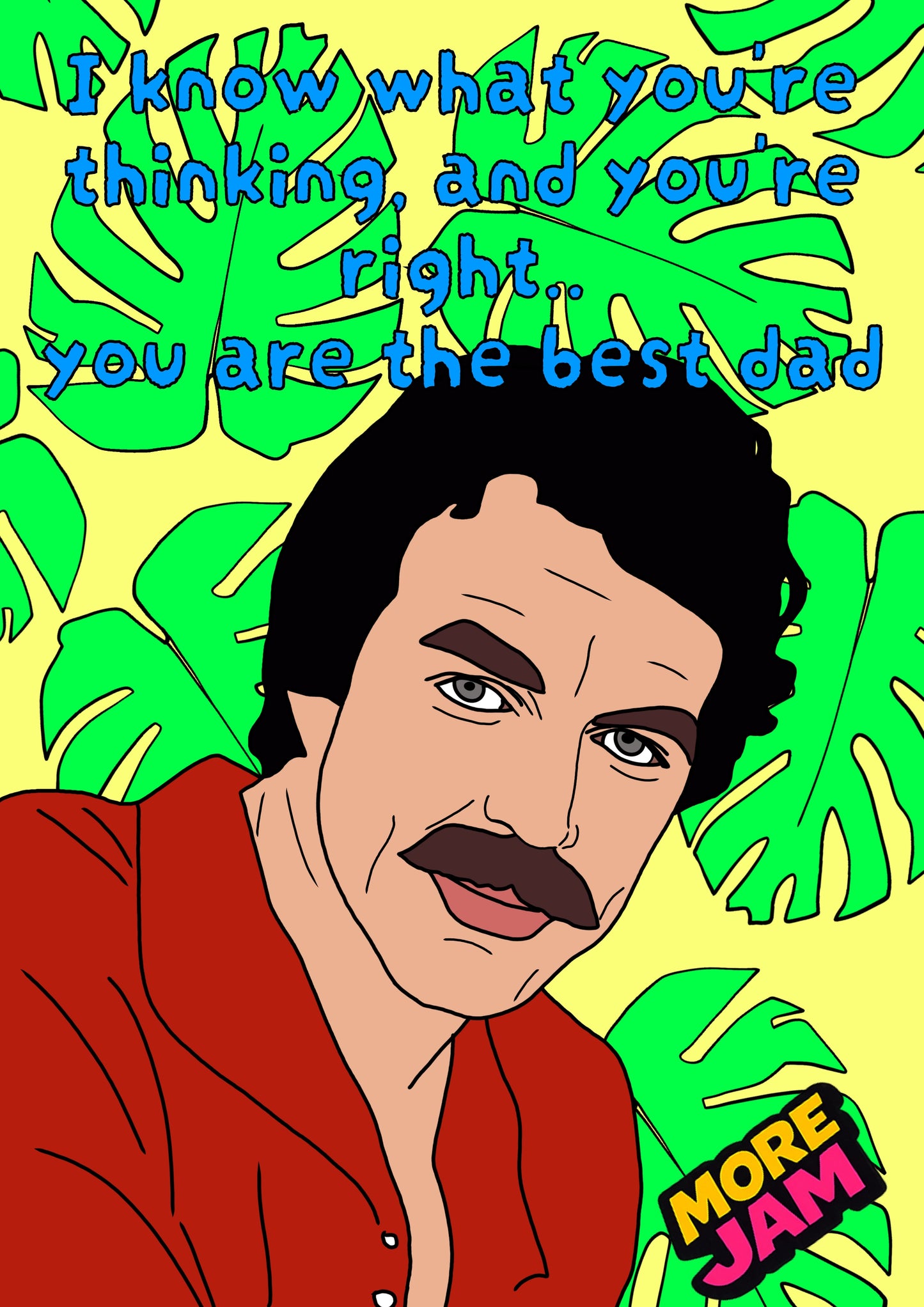 Magnum PI Fathers Day Card | Funny Father's Day Card | More Jam