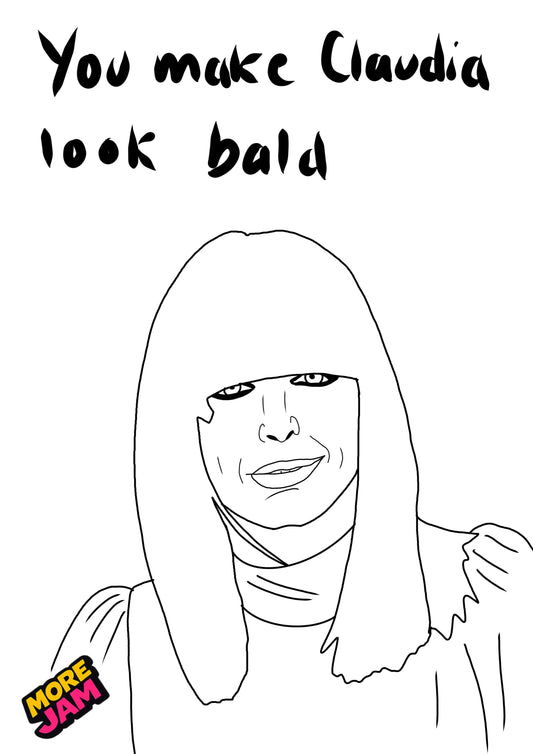 Claudia Winkleman Hair | Funny Rude Birthday Card | More Jam