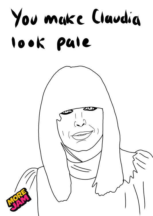 Claudia Winkleman Skin | Funny Rude Birthday Card | More Jam