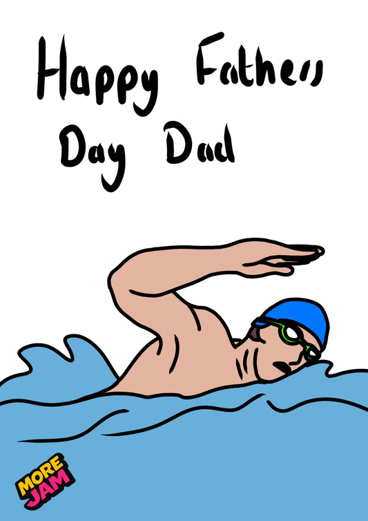 Swimming | Fathers Day Card | More Jam