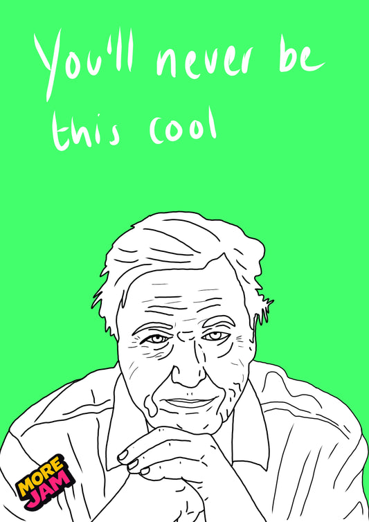 David Attenborough Cool  | Funny Birthday Card | More Jam