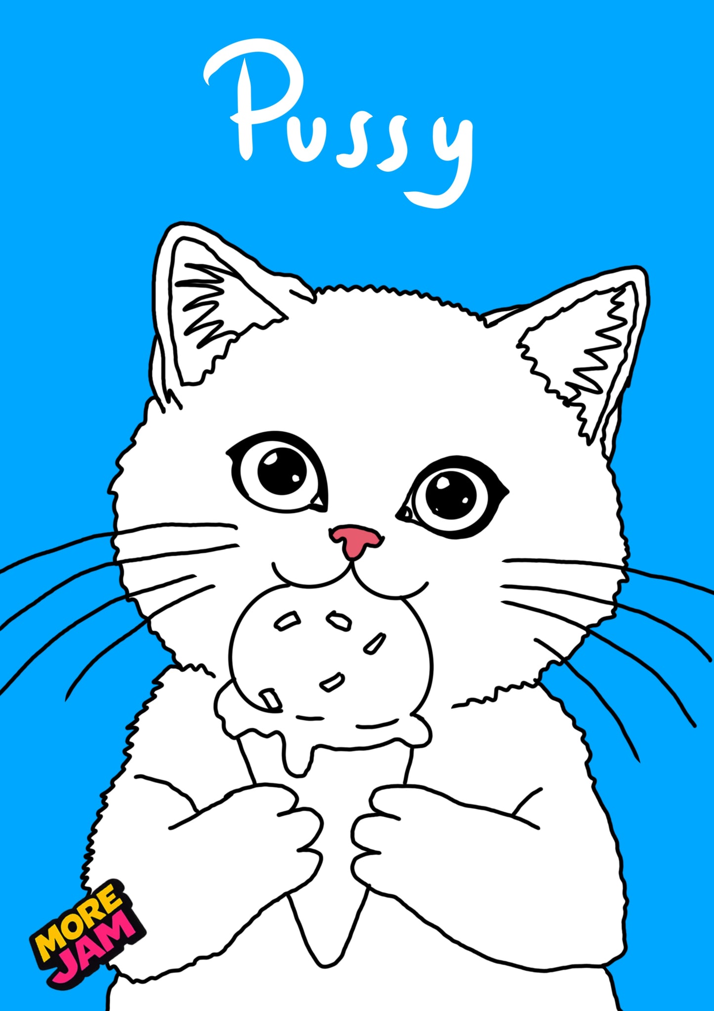 Pussy Cat Prints UK | Unique A4 Wall Art | More Jam