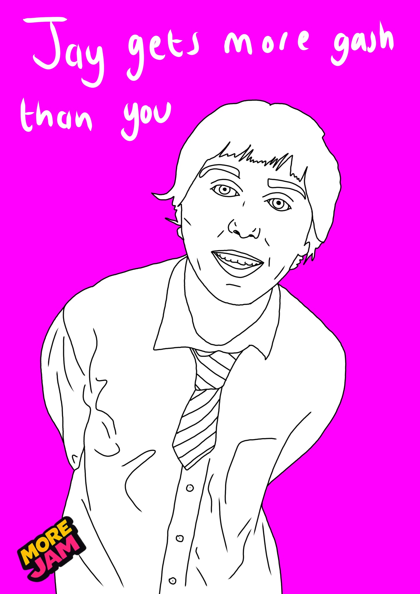 Jay Cartwright Inbetweeners Prints UK | Unique A4 Wall Art | More Jam