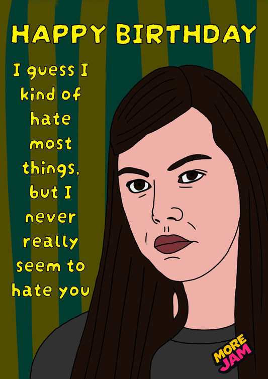 April Ludgate I Don’t Hate You | Parks & Recreation Birthday Card | More Jam