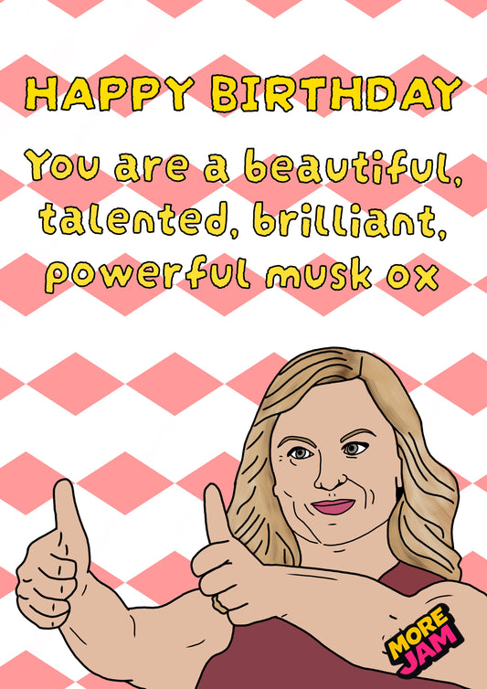 Leslie Knope Musk Ox | Parks & Recreation Birthday Card | More Jam