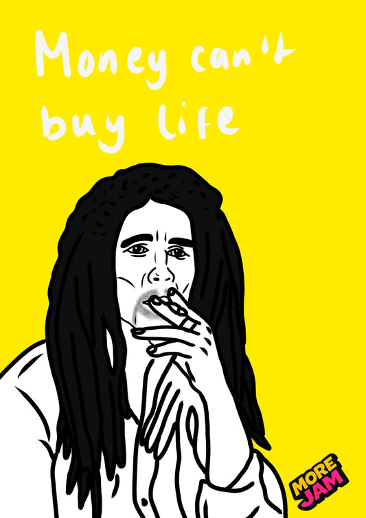 Bob Marley Money Can’t Buy Life | Bold Bright Birthday Card | More Jam