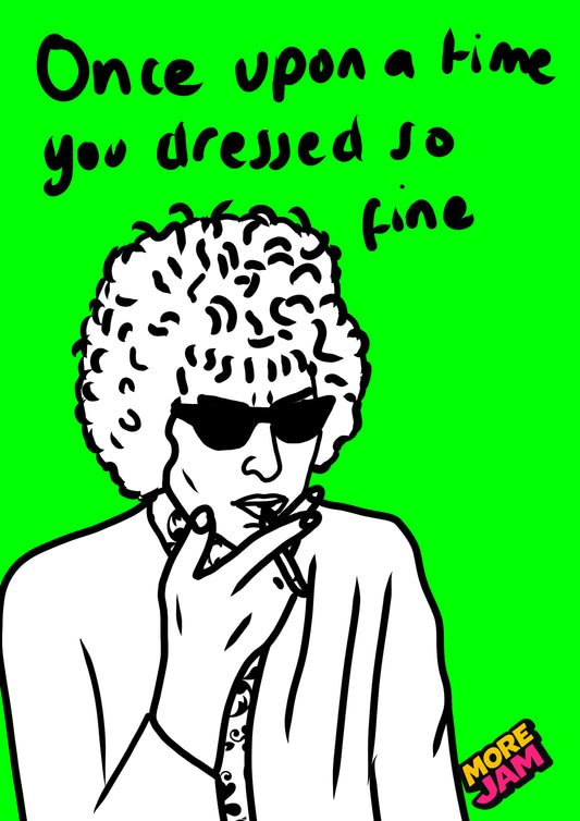 Bob Dylan Like A Rollin Stone | Bold Bright Birthday Card | More Jam