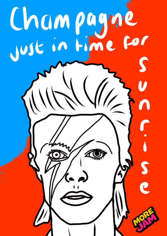 David Bowie Aladdin Sane | Bold Bright Birthday Card | More Jam